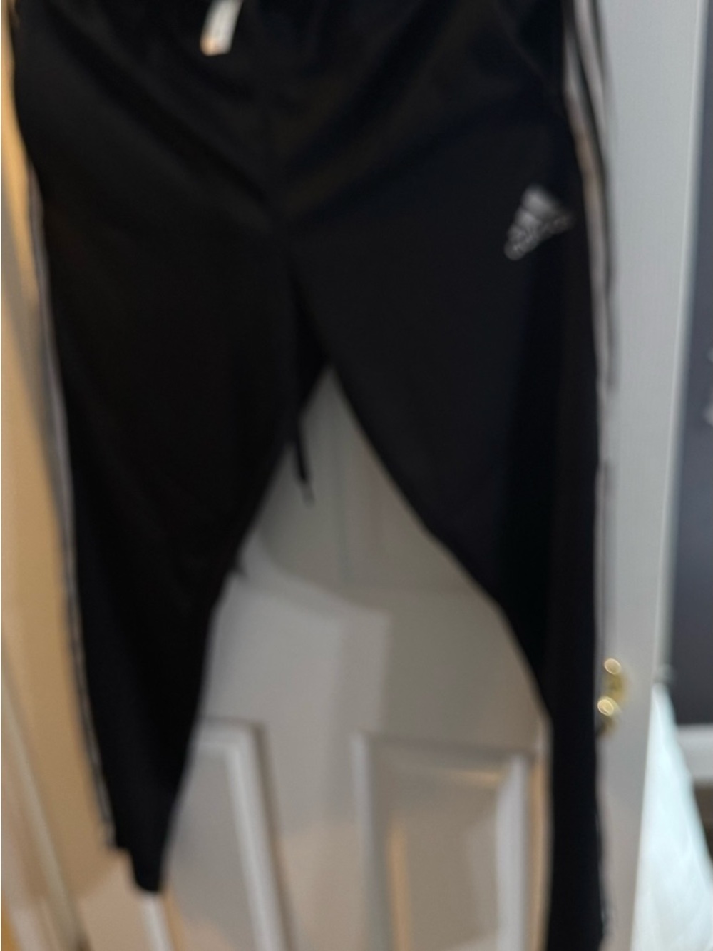 adidas Black Joggers with White Side Stripes